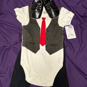 Baby Boys 9-12 months Little Treasure Cotton 3-Piece Layette Set with Footwear